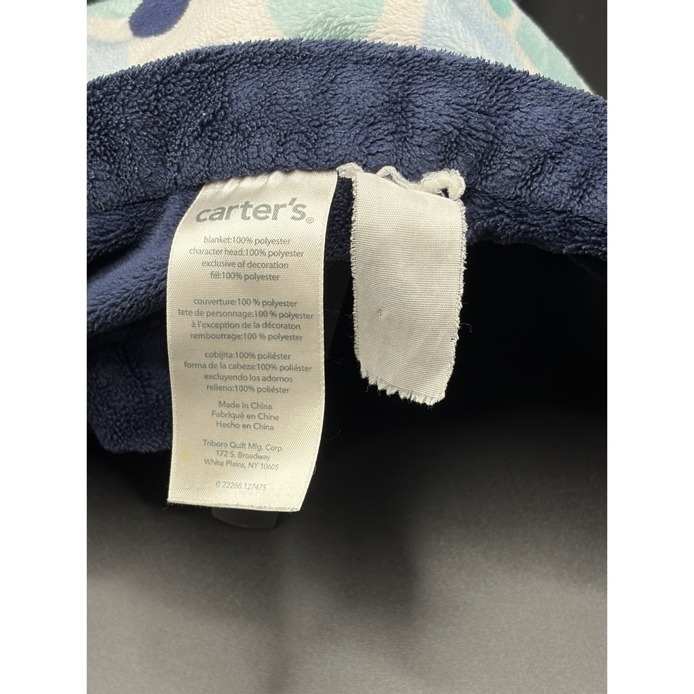 Carter's Whale Lovey Plush Baby Blanket Stuffed Animal Toy Blue 2016 Polka Dots - Picture 6 of 9